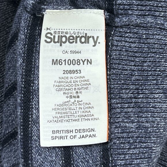 Superdry Premium Knitwear Co. 54 Cashmere Blend Stripe Crewneck Jumper Sz S NWOT - Picture 7 of 7